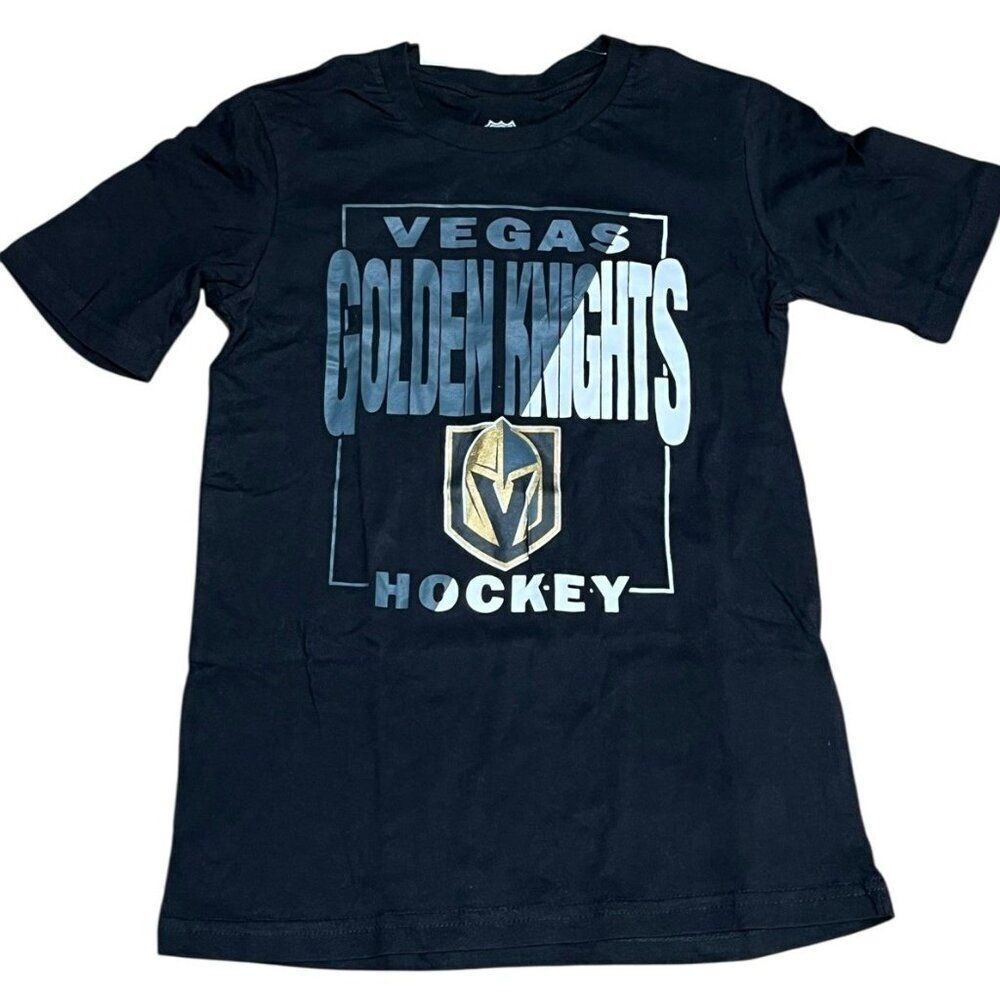 Vegas Golden Knights Youth Medium 10/12 Black T Shirt NHL Hockey NWT